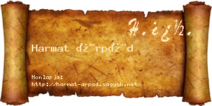 Harmat Árpád névjegykártya